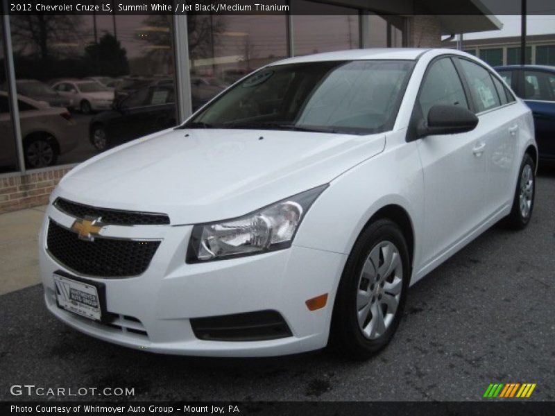 Summit White / Jet Black/Medium Titanium 2012 Chevrolet Cruze LS