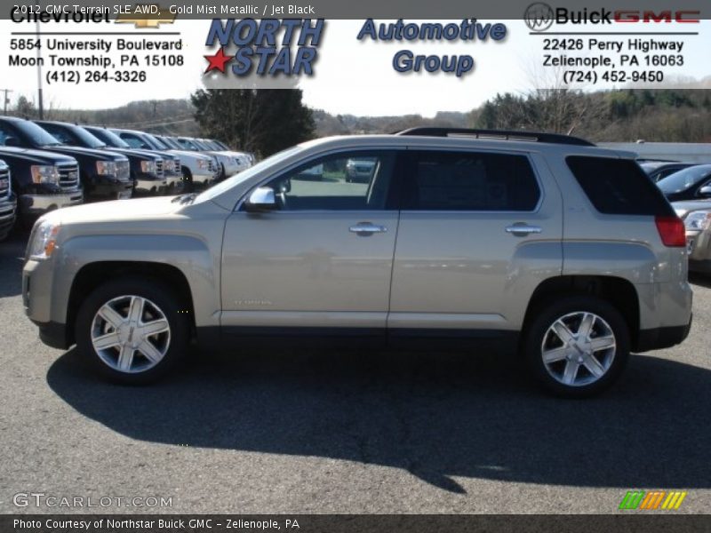 Gold Mist Metallic / Jet Black 2012 GMC Terrain SLE AWD