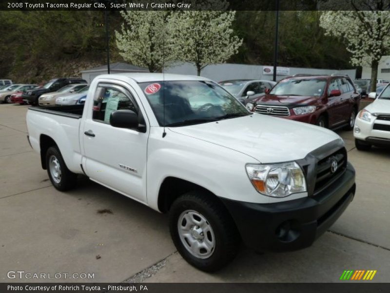 Super White / Graphite Gray 2008 Toyota Tacoma Regular Cab