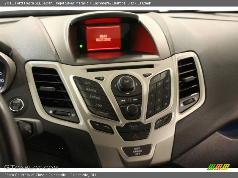Ingot Silver Metallic / Cashmere/Charcoal Black Leather 2011 Ford Fiesta SEL Sedan