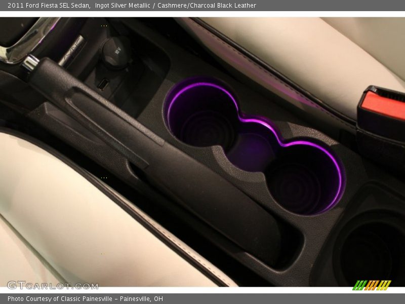 Ingot Silver Metallic / Cashmere/Charcoal Black Leather 2011 Ford Fiesta SEL Sedan
