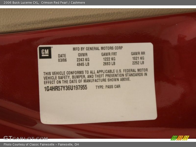 Crimson Red Pearl / Cashmere 2006 Buick Lucerne CXL