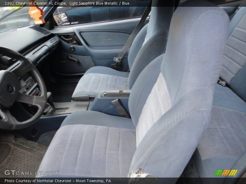 Light Sapphire Blue Metallic / Blue 1992 Chevrolet Cavalier VL Coupe