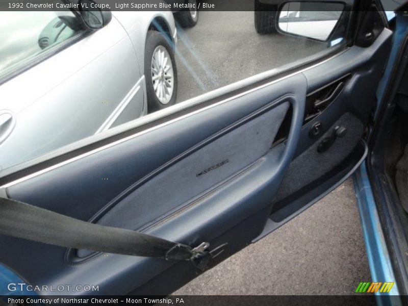 Light Sapphire Blue Metallic / Blue 1992 Chevrolet Cavalier VL Coupe