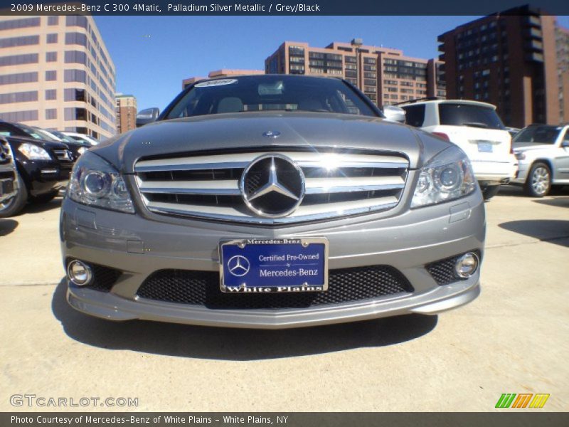 Palladium Silver Metallic / Grey/Black 2009 Mercedes-Benz C 300 4Matic