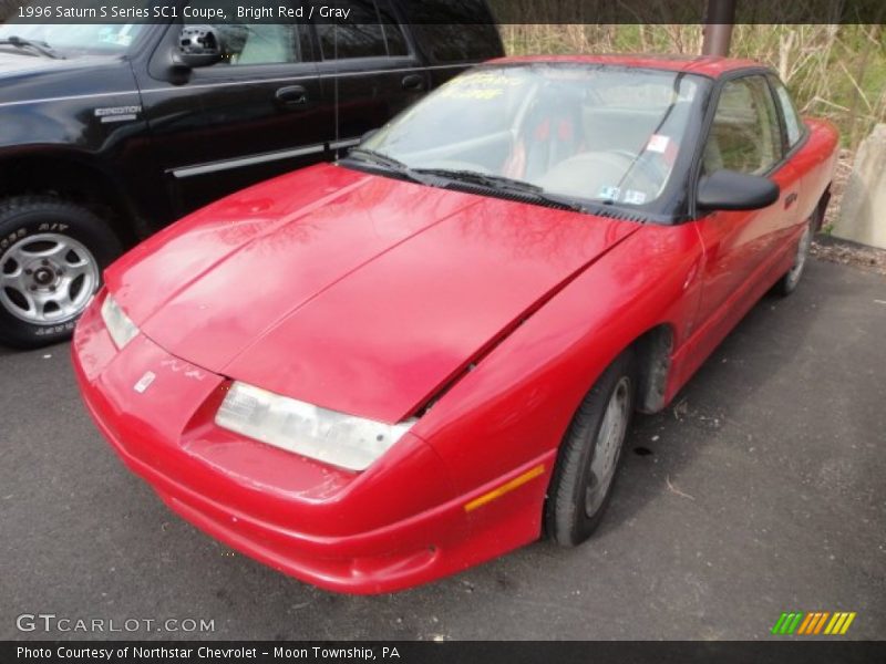 Bright Red / Gray 1996 Saturn S Series SC1 Coupe