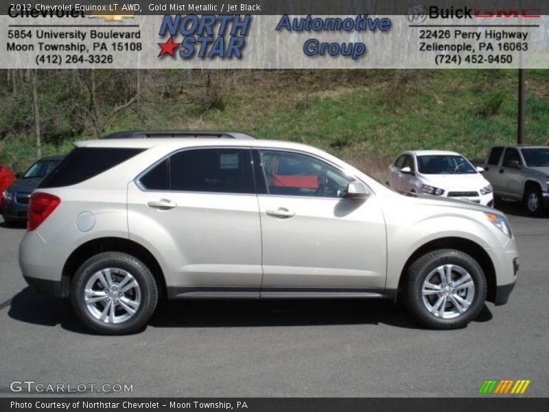 Gold Mist Metallic / Jet Black 2012 Chevrolet Equinox LT AWD