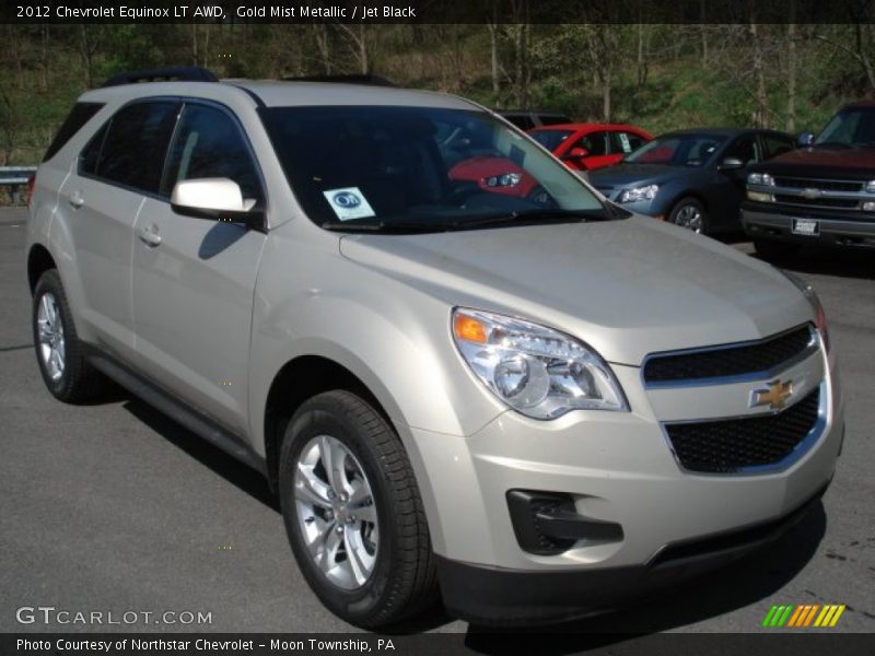 Gold Mist Metallic / Jet Black 2012 Chevrolet Equinox LT AWD