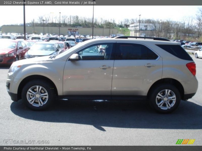 Gold Mist Metallic / Jet Black 2012 Chevrolet Equinox LT AWD