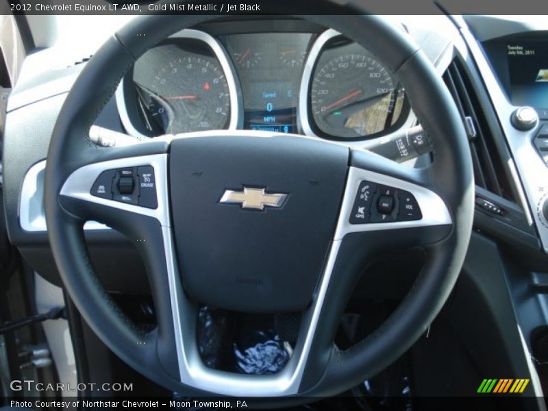 Gold Mist Metallic / Jet Black 2012 Chevrolet Equinox LT AWD