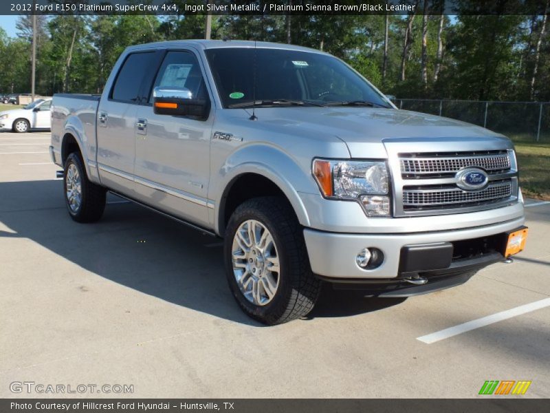 Ingot Silver Metallic / Platinum Sienna Brown/Black Leather 2012 Ford F150 Platinum SuperCrew 4x4