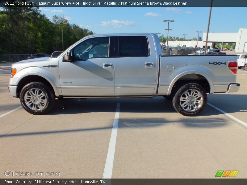 Ingot Silver Metallic / Platinum Sienna Brown/Black Leather 2012 Ford F150 Platinum SuperCrew 4x4