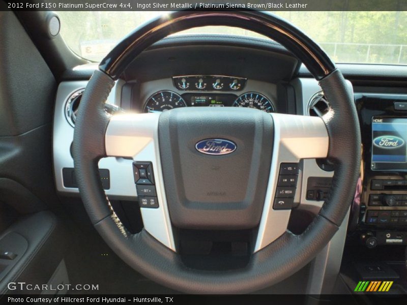 Ingot Silver Metallic / Platinum Sienna Brown/Black Leather 2012 Ford F150 Platinum SuperCrew 4x4