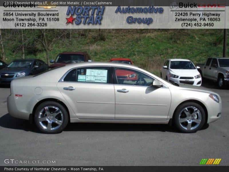 Gold Mist Metallic / Cocoa/Cashmere 2012 Chevrolet Malibu LT