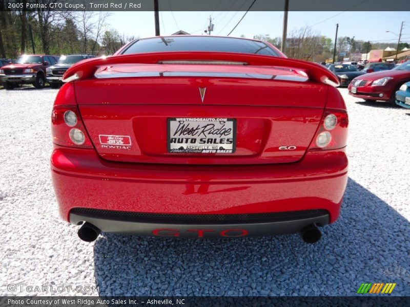 Torrid Red / Red 2005 Pontiac GTO Coupe