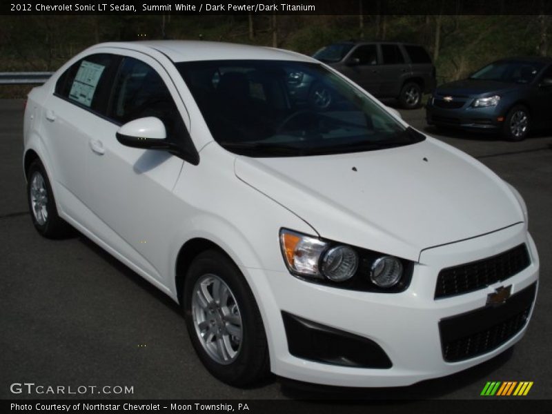Summit White / Dark Pewter/Dark Titanium 2012 Chevrolet Sonic LT Sedan