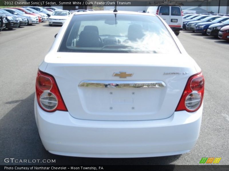 Summit White / Dark Pewter/Dark Titanium 2012 Chevrolet Sonic LT Sedan