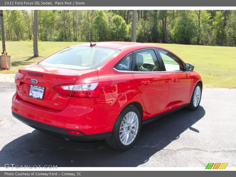 Race Red / Stone 2012 Ford Focus SEL Sedan