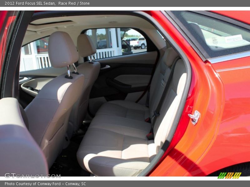Race Red / Stone 2012 Ford Focus SEL Sedan