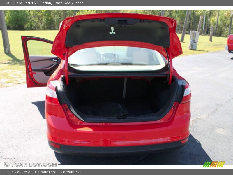 Race Red / Stone 2012 Ford Focus SEL Sedan