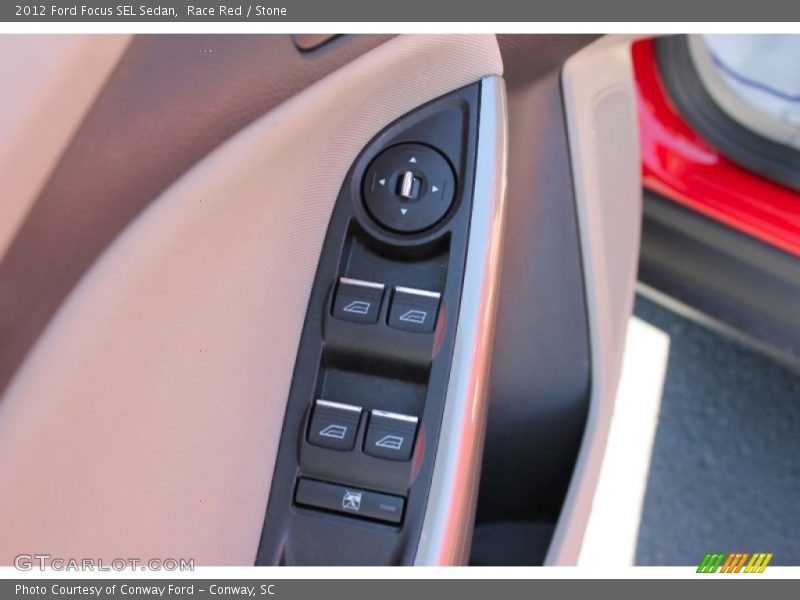Race Red / Stone 2012 Ford Focus SEL Sedan