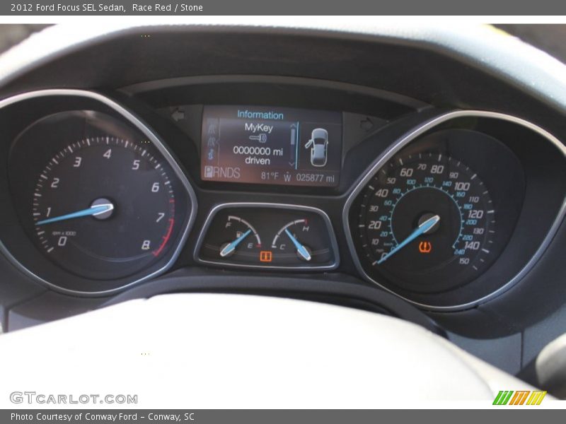 Race Red / Stone 2012 Ford Focus SEL Sedan