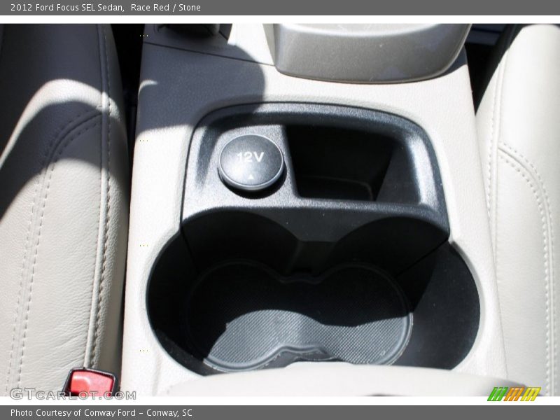 Race Red / Stone 2012 Ford Focus SEL Sedan