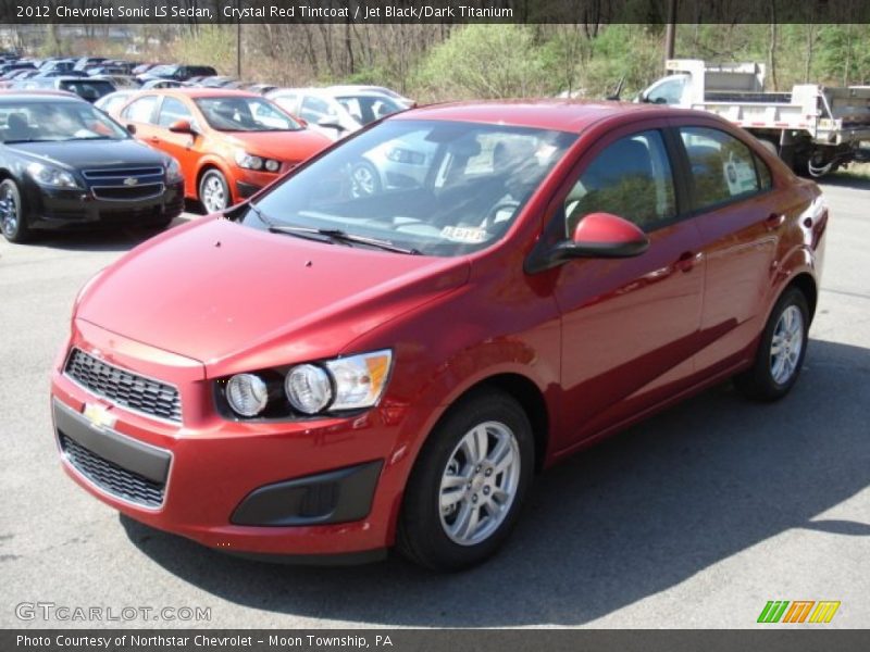 Crystal Red Tintcoat / Jet Black/Dark Titanium 2012 Chevrolet Sonic LS Sedan
