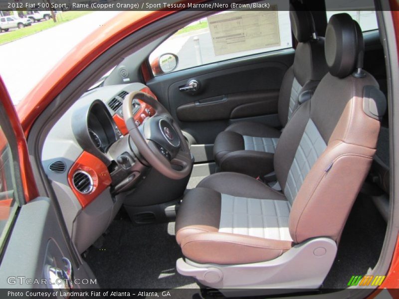 Rame (Copper Orange) / Sport Tessuto Marrone/Nero (Brown/Black) 2012 Fiat 500 Sport