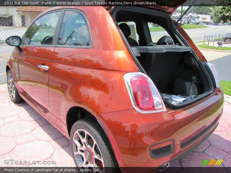 Rame (Copper Orange) / Sport Tessuto Marrone/Nero (Brown/Black) 2012 Fiat 500 Sport
