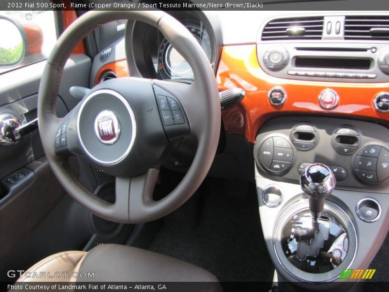 Rame (Copper Orange) / Sport Tessuto Marrone/Nero (Brown/Black) 2012 Fiat 500 Sport