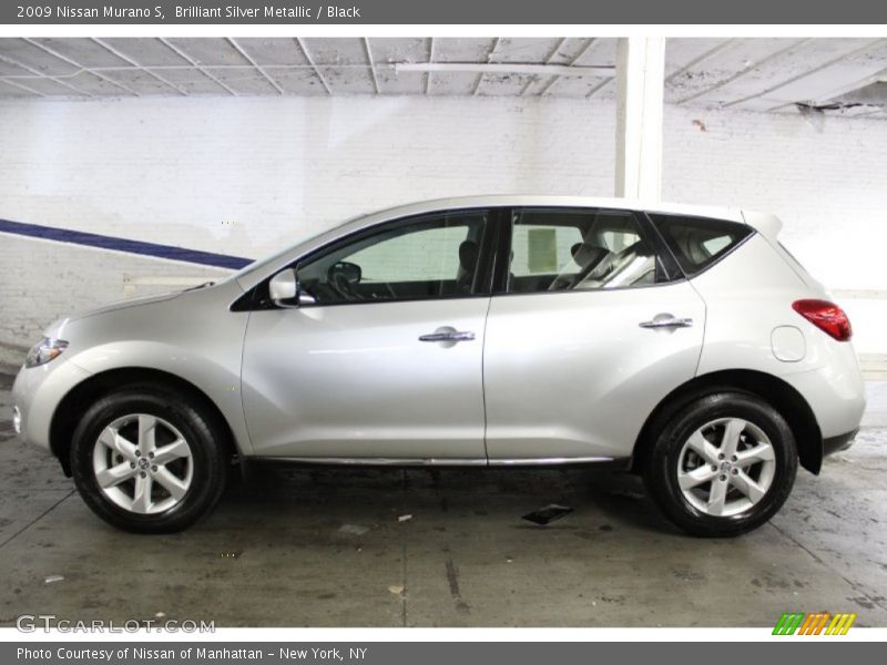 Brilliant Silver Metallic / Black 2009 Nissan Murano S