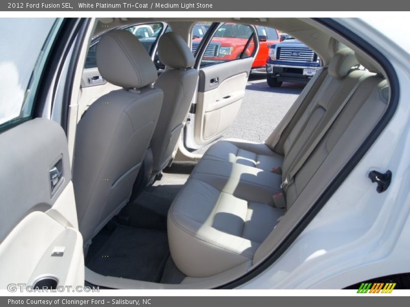 White Platinum Tri-Coat / Medium Light Stone 2012 Ford Fusion SEL
