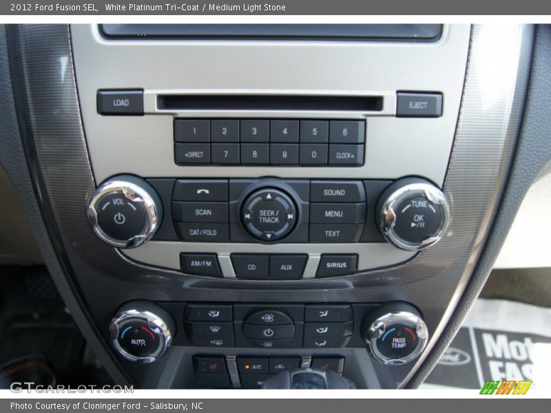 White Platinum Tri-Coat / Medium Light Stone 2012 Ford Fusion SEL