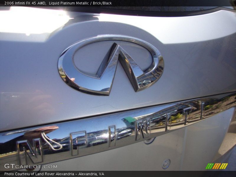 Liquid Platinum Metallic / Brick/Black 2006 Infiniti FX 45 AWD
