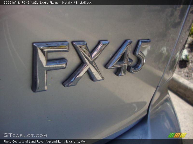 Liquid Platinum Metallic / Brick/Black 2006 Infiniti FX 45 AWD