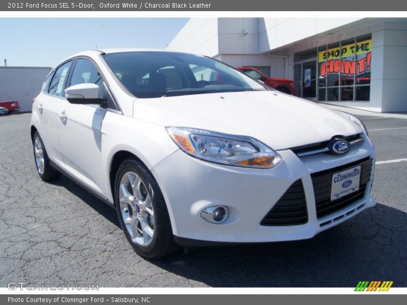 Oxford White / Charcoal Black Leather 2012 Ford Focus SEL 5-Door