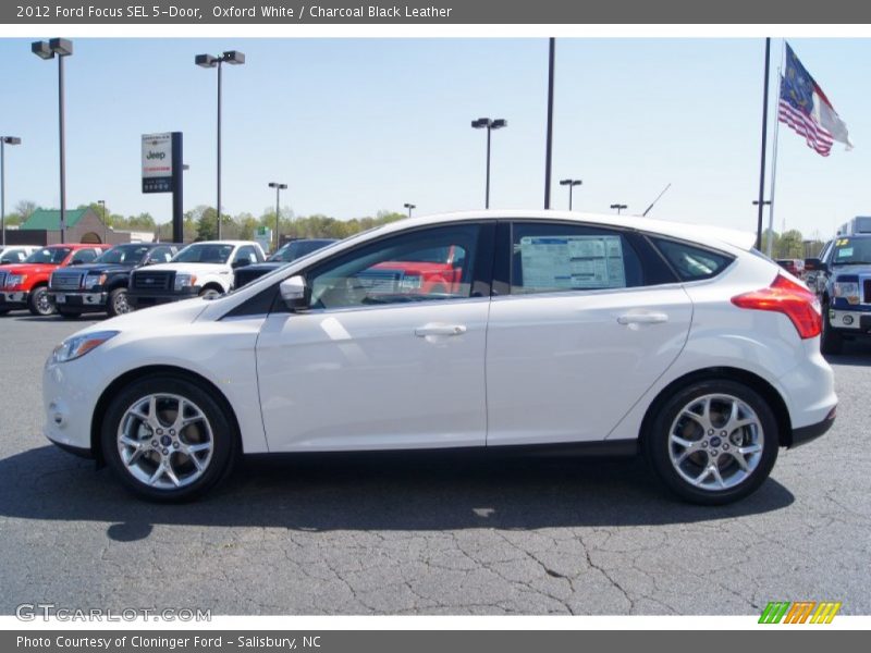 Oxford White / Charcoal Black Leather 2012 Ford Focus SEL 5-Door