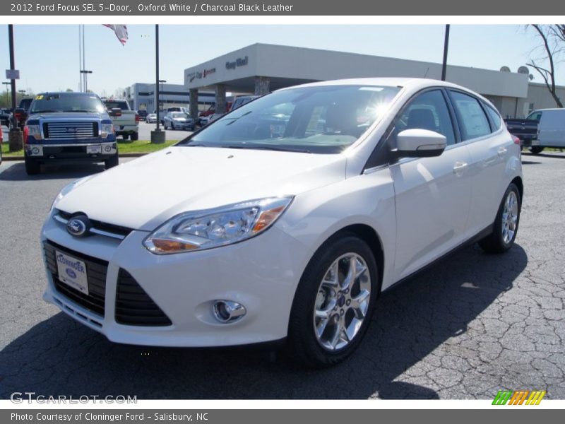 Oxford White / Charcoal Black Leather 2012 Ford Focus SEL 5-Door