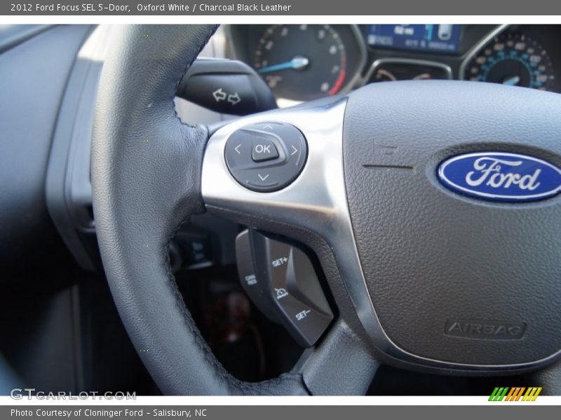 Oxford White / Charcoal Black Leather 2012 Ford Focus SEL 5-Door
