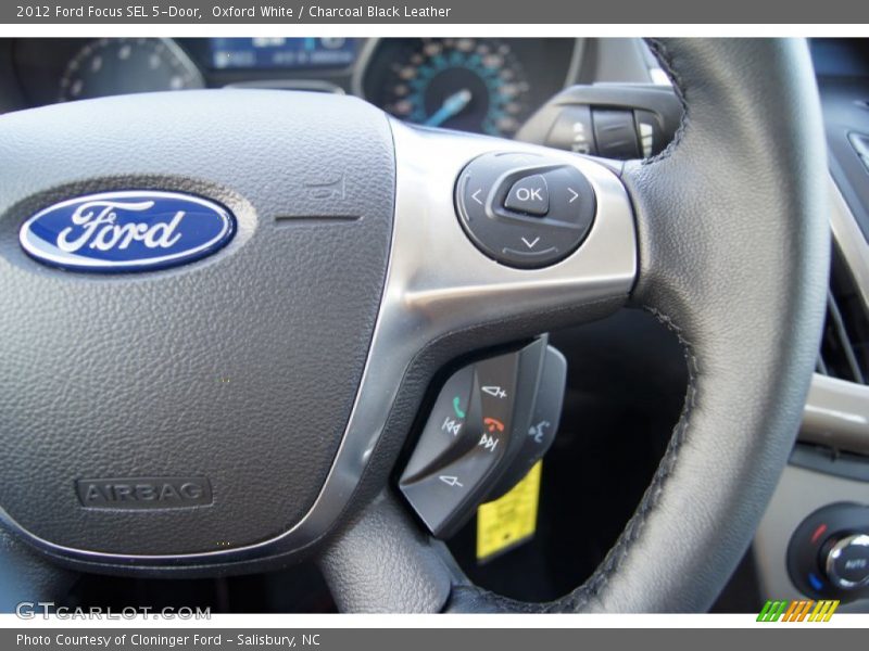 Oxford White / Charcoal Black Leather 2012 Ford Focus SEL 5-Door