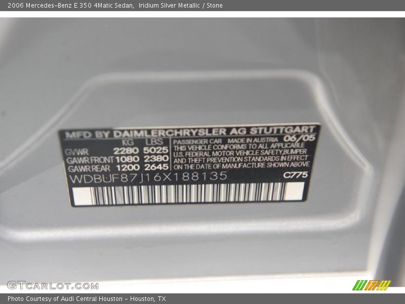 Iridium Silver Metallic / Stone 2006 Mercedes-Benz E 350 4Matic Sedan