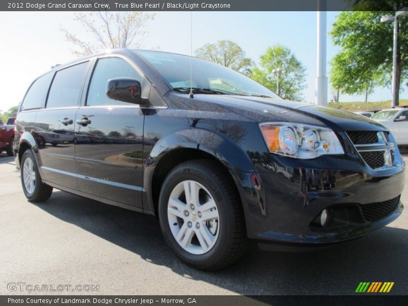 True Blue Pearl / Black/Light Graystone 2012 Dodge Grand Caravan Crew