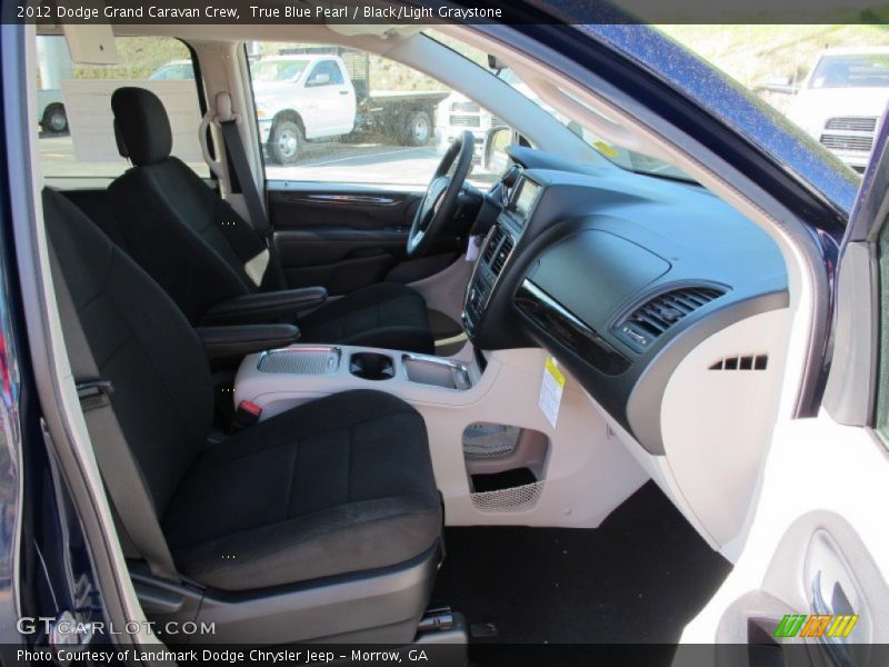 True Blue Pearl / Black/Light Graystone 2012 Dodge Grand Caravan Crew
