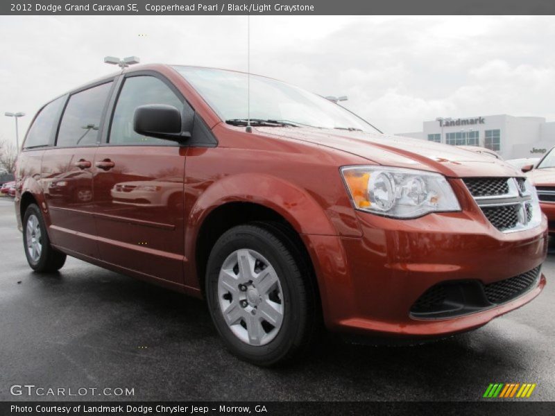 Copperhead Pearl / Black/Light Graystone 2012 Dodge Grand Caravan SE