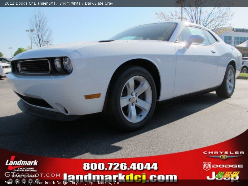 Bright White / Dark Slate Gray 2012 Dodge Challenger SXT