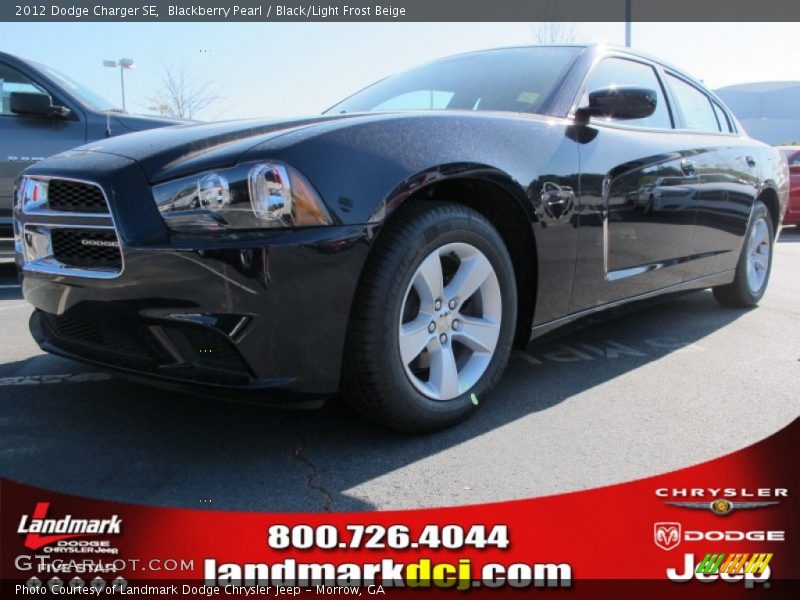 Blackberry Pearl / Black/Light Frost Beige 2012 Dodge Charger SE