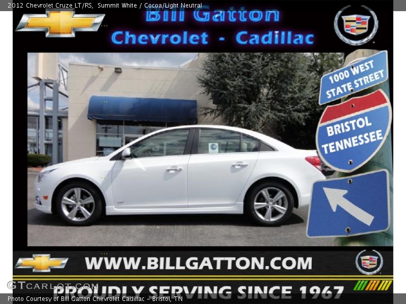 Summit White / Cocoa/Light Neutral 2012 Chevrolet Cruze LT/RS