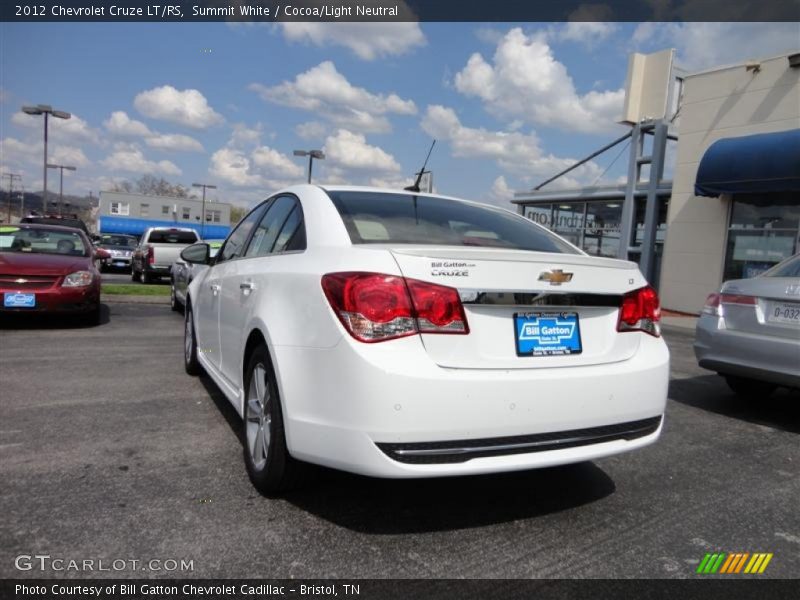 Summit White / Cocoa/Light Neutral 2012 Chevrolet Cruze LT/RS