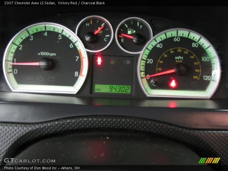 Victory Red / Charcoal Black 2007 Chevrolet Aveo LS Sedan